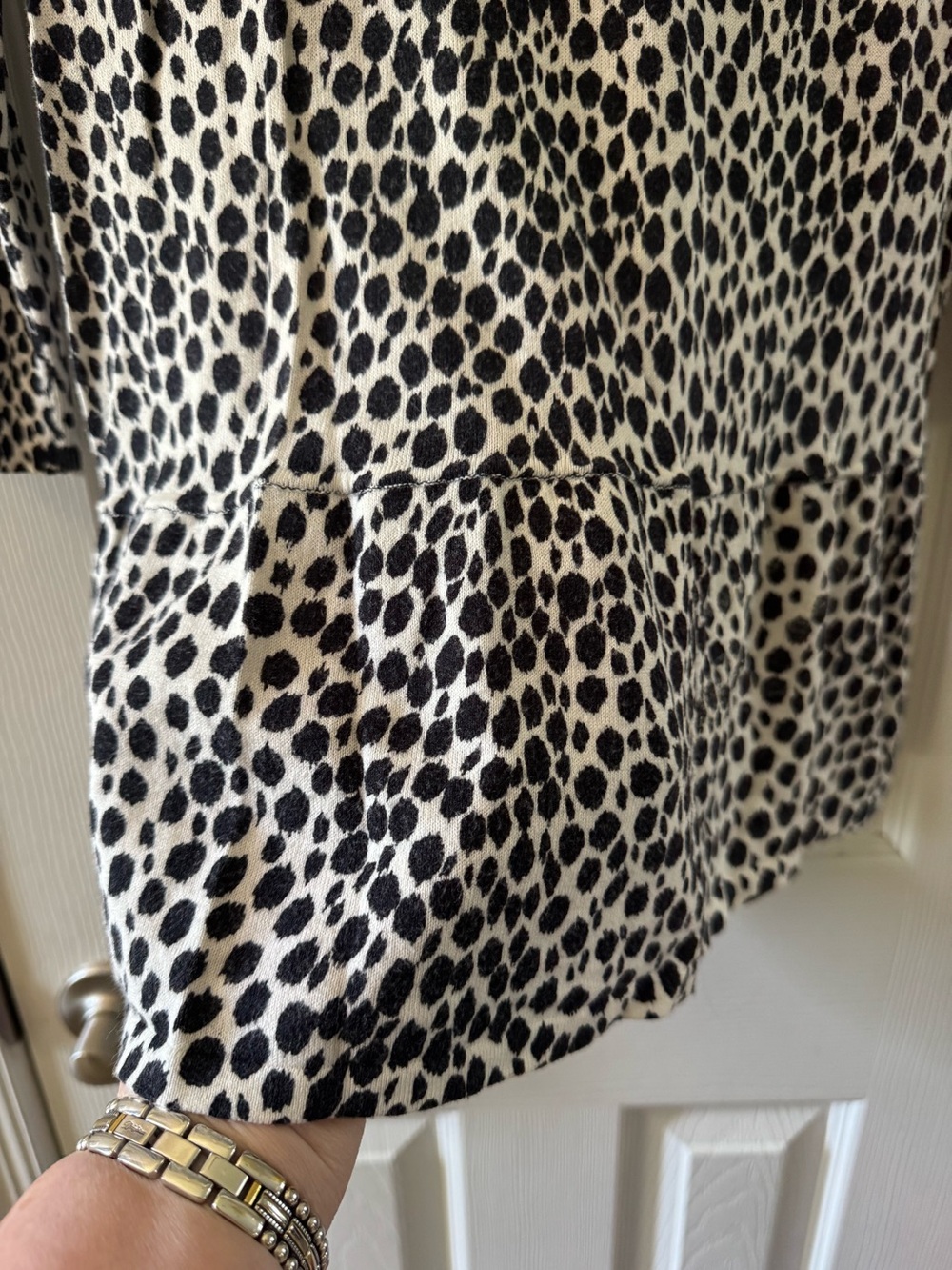 Ann Taylor Leopard Animal Print Peplum Top 3/4 Sleeve Medium - Picture 5 of 13